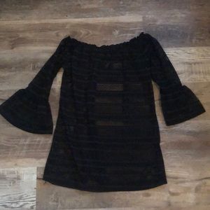 Black off the shoulder swim coverup